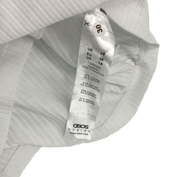 ASOS Design Hourglass Square Neck Rib Top White Plus Size 14 NWOT - Picture 6 of 9